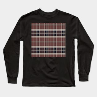 Grunge Aesthetic Ossian 2 Hand Drawn Textured Plaid Pattern Long Sleeve T-Shirt